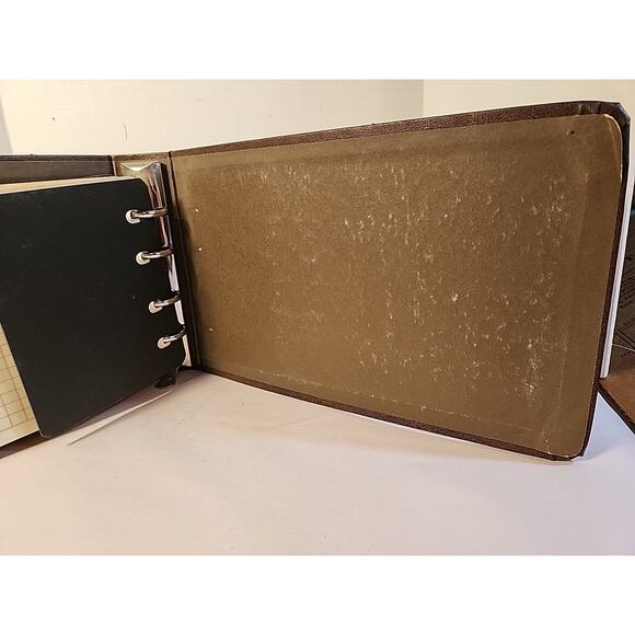 Vintage Unused Brown & Gold Ring Binder Ledger Book - Picture 9 of 9